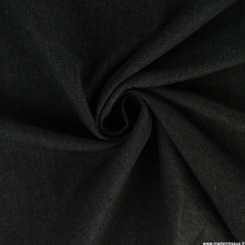 Tissu jean coton coloris noir