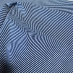 Tissu Jean Denim bleu à rayures blanches