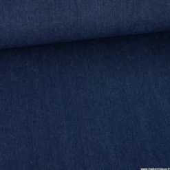 Tissu jean denim en coton lavé bleu foncé