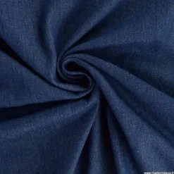 Tissu jean denim en coton lavé bleu foncé
