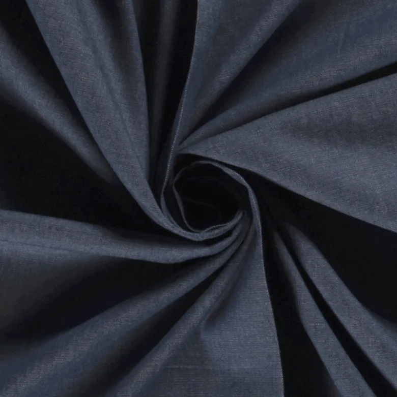 Tissu jean denim Fin et Souple en coton prélavé - bleu Indigo