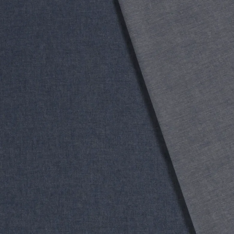 Tissu jean denim Fin et Souple en coton prélavé - bleu Indigo
