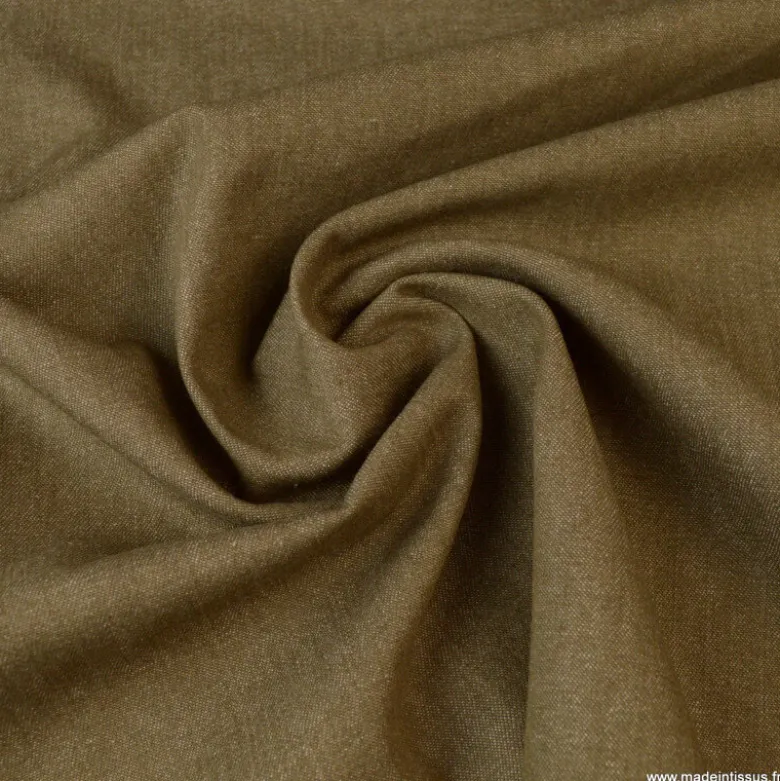 Tissu jean denim Lavé Camel - OEKO TEX