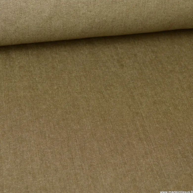 Tissu jean denim Lavé Camel - OEKO TEX