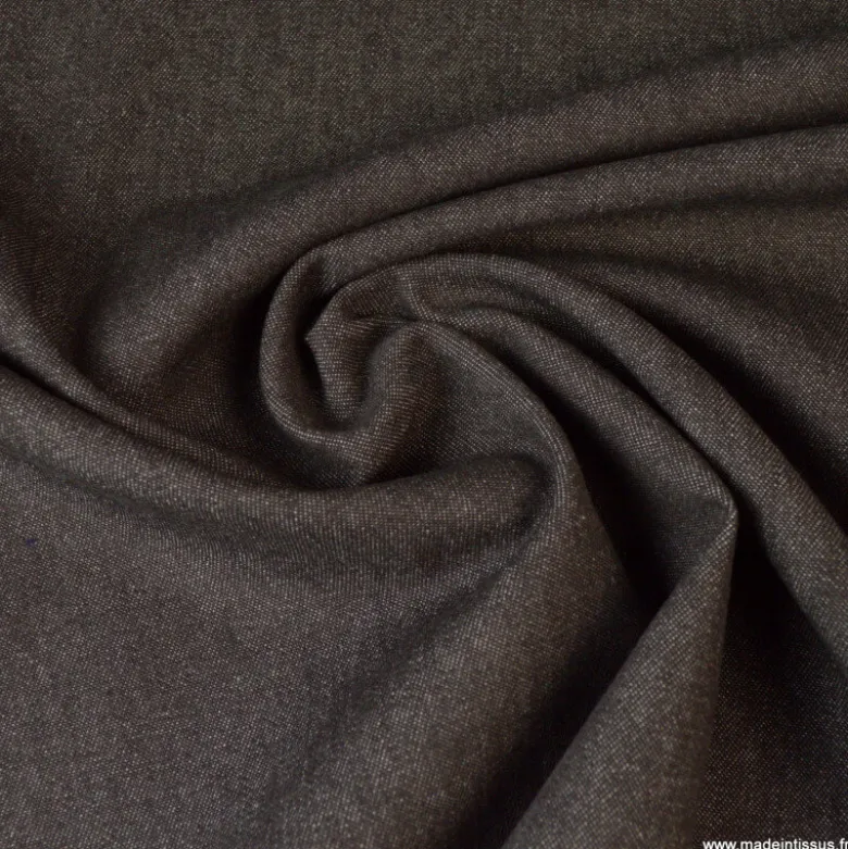 Tissu jean denim Lavé Chocolat - OEKO TEX