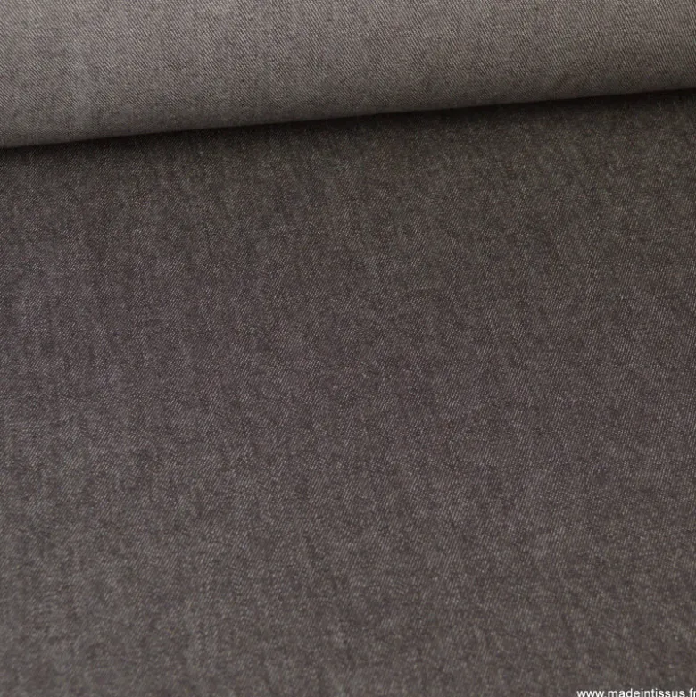 Tissu jean denim Lavé Chocolat - OEKO TEX