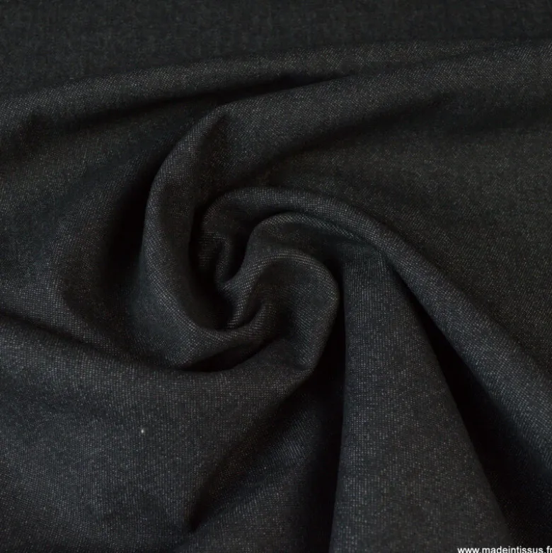 Tissu jean denim Lavé Noir - OEKO TEX