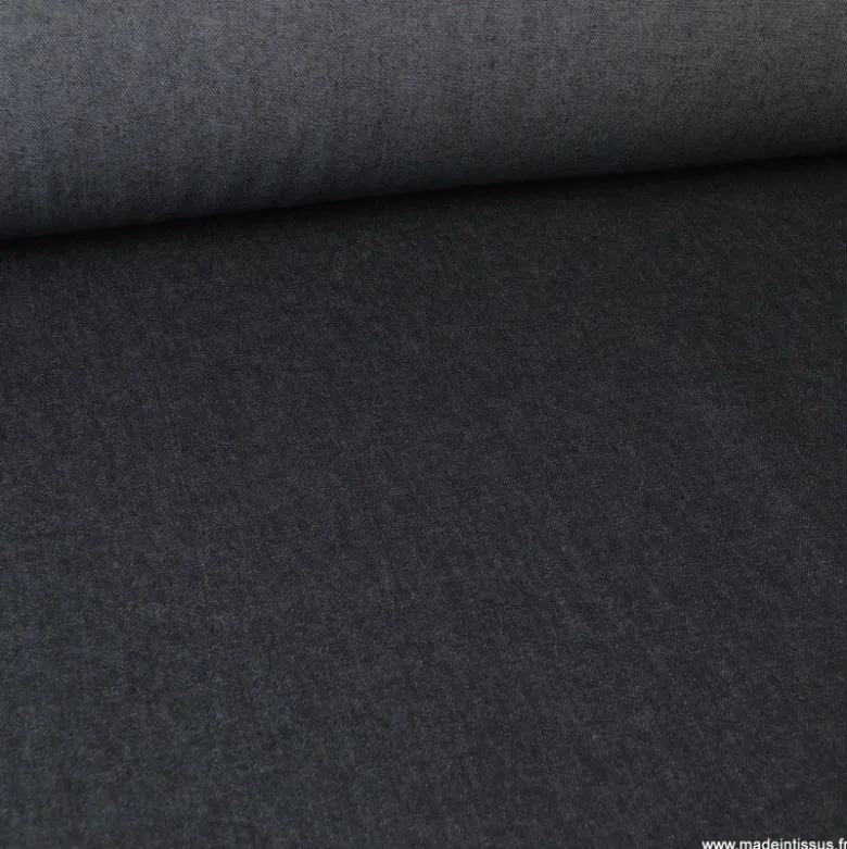 Tissu jean denim Lavé Noir - OEKO TEX