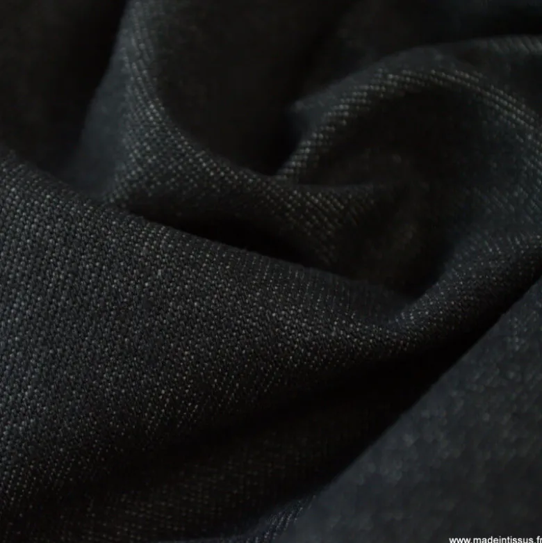 Tissu jean denim Lavé Noir - OEKO TEX