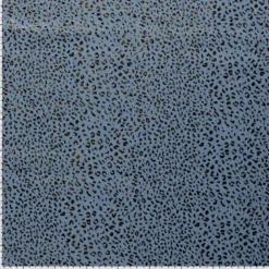 Tissu Jean fin motif Léopard doré fond bleu