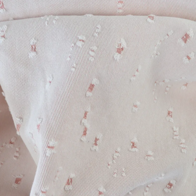 Tissu jean Rose clair Fantaisie troué