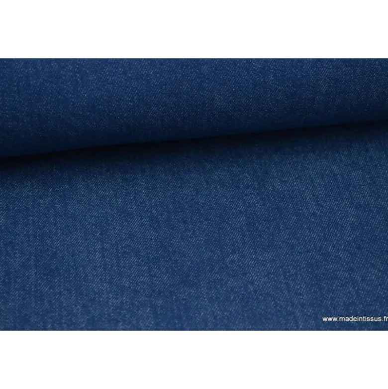 Tissu jean stretch coloris bleu denim