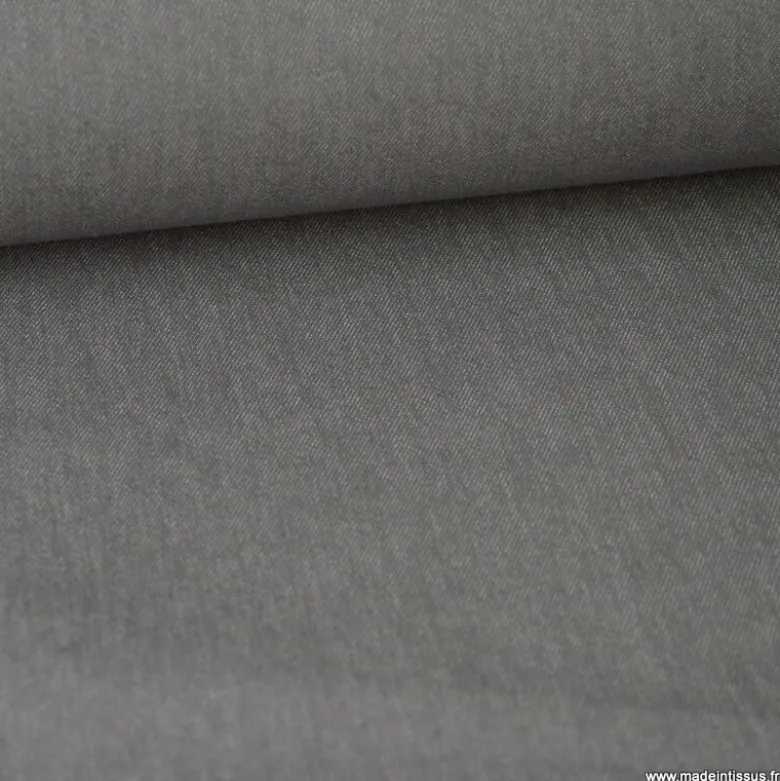 Tissu jean stretch coloris Gris