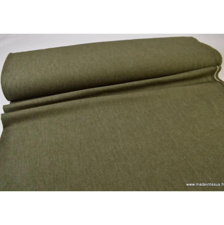 Tissu jean stretch coloris kaki