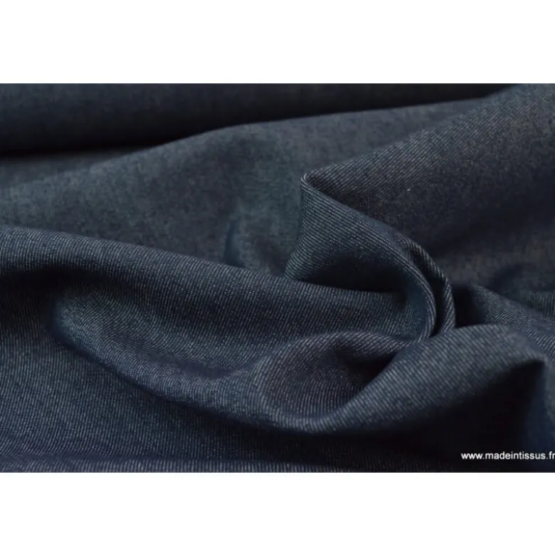 Tissu jean stretch coloris marine