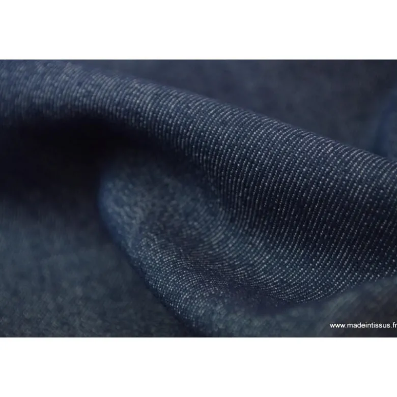 Tissu jean stretch coloris marine