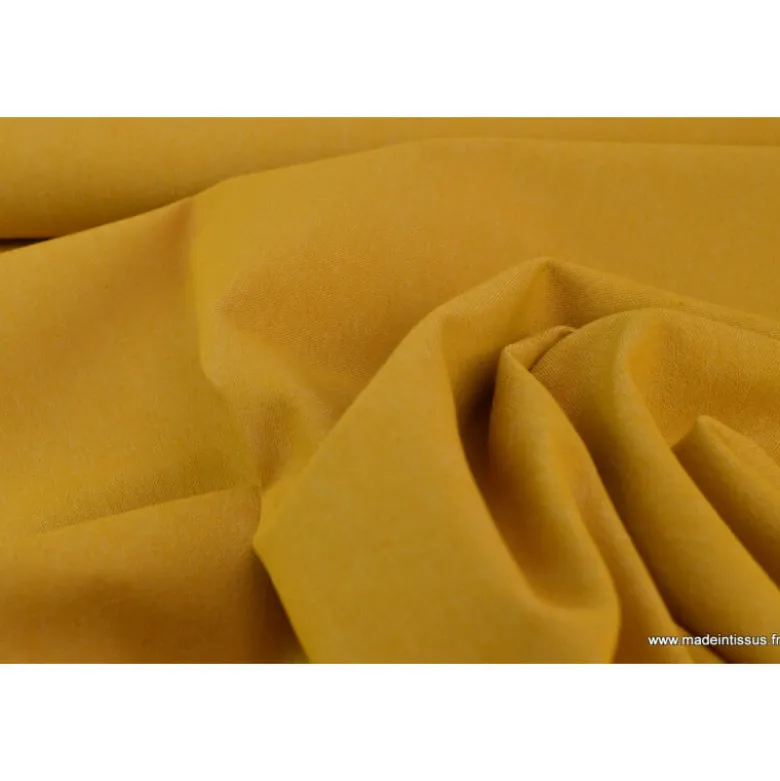 Tissu jean stretch coloris moutarde