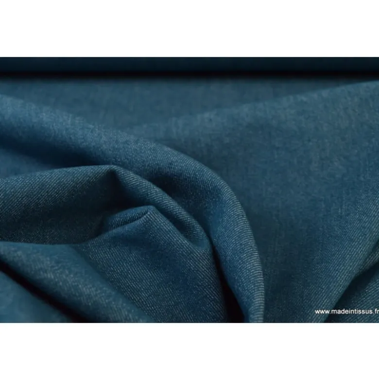 Tissu jean stretch coloris pétrole