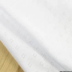 Tissu jersey ajouré maille pointelle coloris Blanc - OEKO TEX