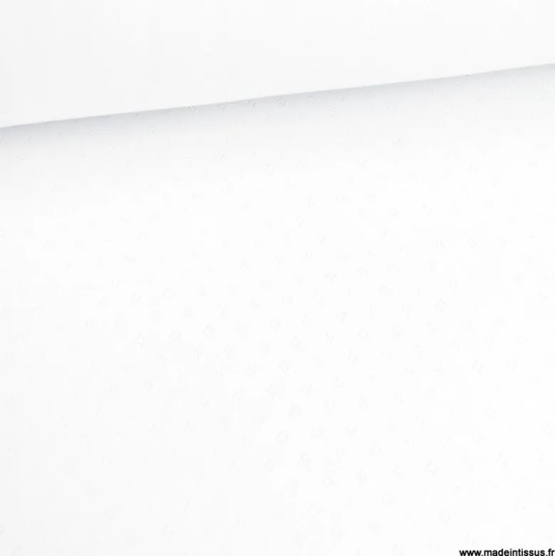Tissu jersey ajouré maille pointelle coloris Blanc - OEKO TEX
