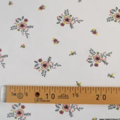 Tissu Jersey Bio motif fleurs fond blanc - Poppy
