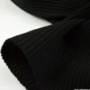 Tissu jersey Bord-côte Tubulaire côtelé Noir - oeko tex