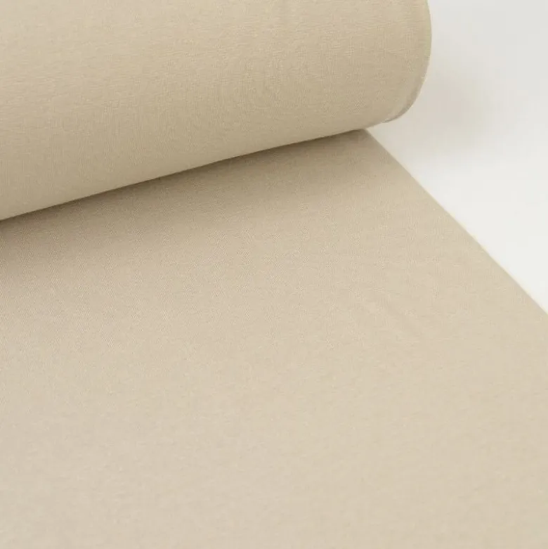 Tissu jersey Bord-côte Tubulaire Beige clair