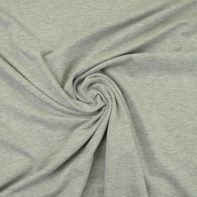 Tissu jersey chiné coloris gris clair - OEKO TEX