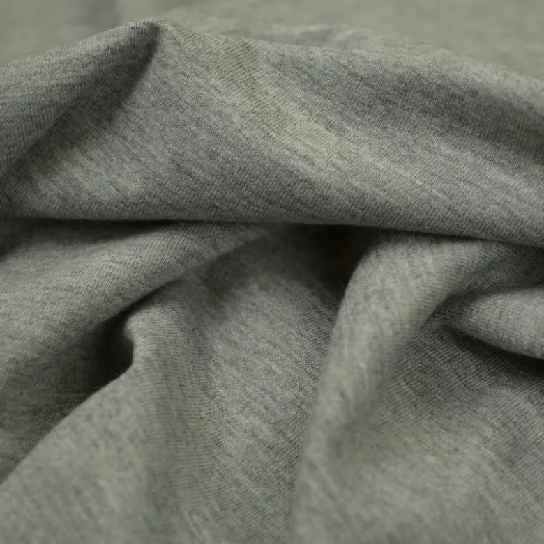 Tissu jersey chiné coloris gris clair - OEKO TEX