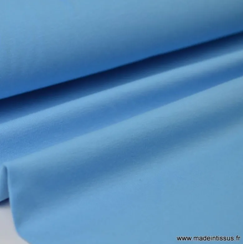 Tissu JERSEY coton elasthanne bleu - OEKO TEX