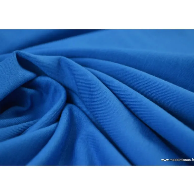 Tissu JERSEY coton elasthanne azur - OEKO TEX
