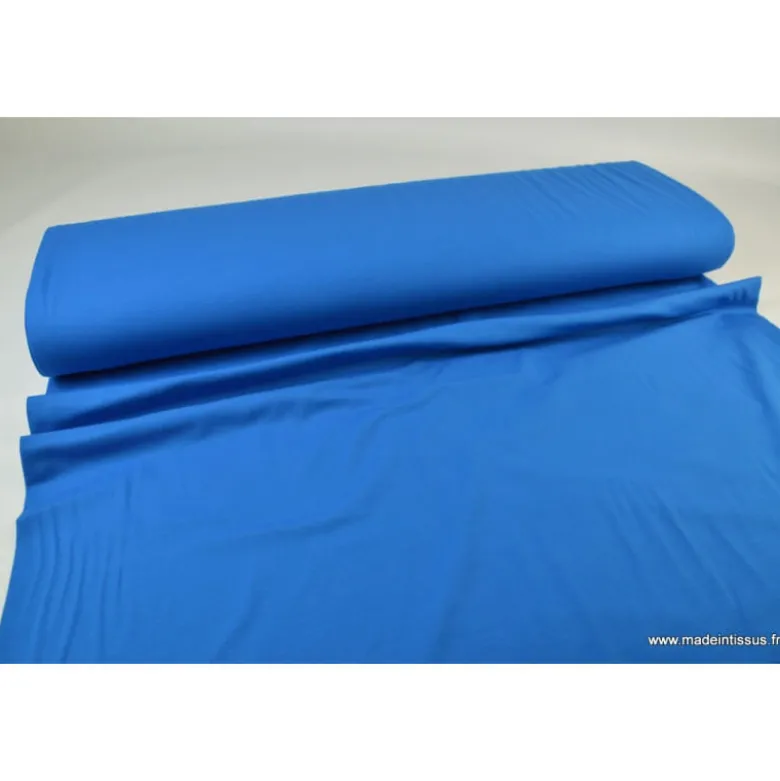 Tissu JERSEY coton elasthanne azur - OEKO TEX