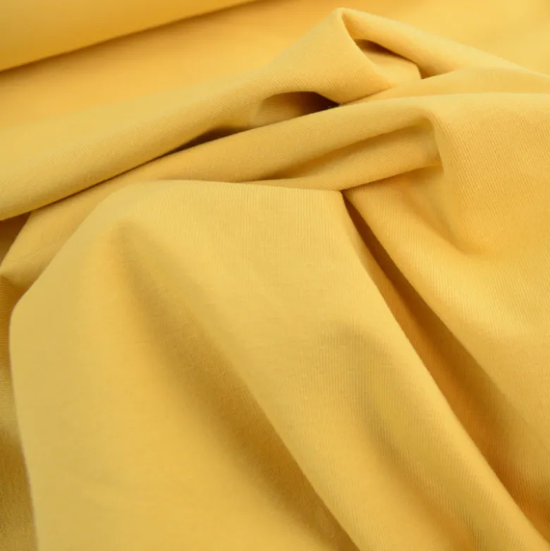Tissu jersey coton élasthanne Ocre - OEKO TEX