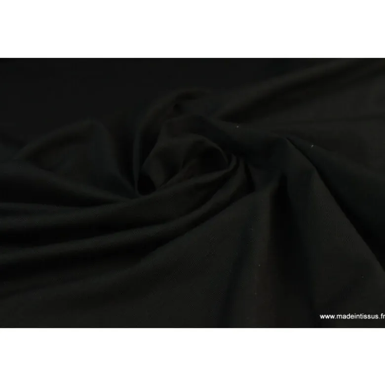 Tissu JERSEY coton élasthanne noir- OEKO TEX