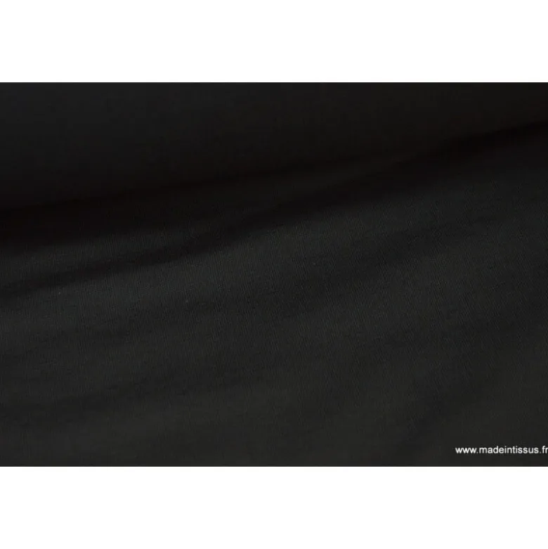 Tissu JERSEY coton élasthanne noir- OEKO TEX
