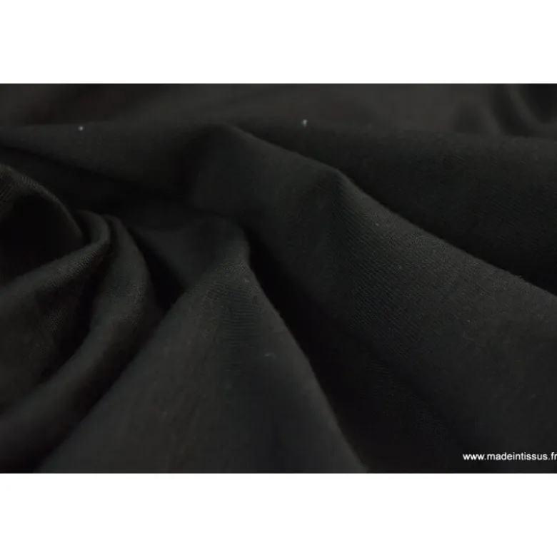 Tissu JERSEY coton élasthanne noir- OEKO TEX