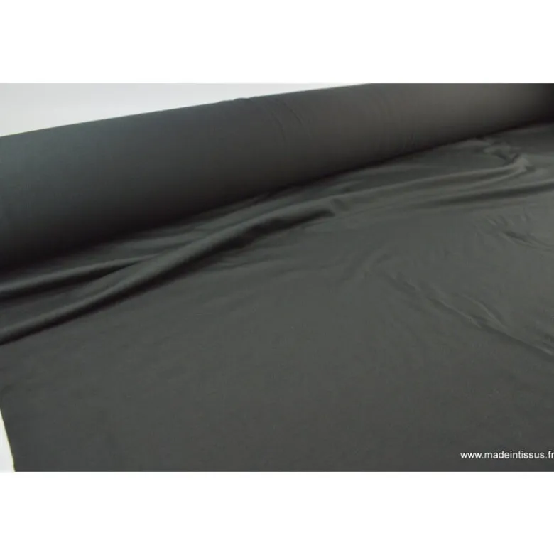 Tissu JERSEY coton élasthanne noir- OEKO TEX