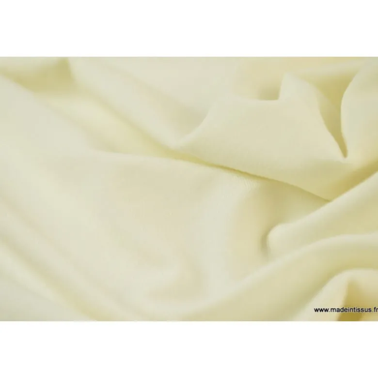 Tissu JERSEY coton élasthanne ivoire - OEKO TEX