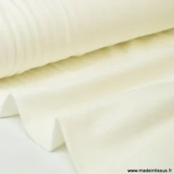 Tissu JERSEY coton élasthanne ivoire - OEKO TEX