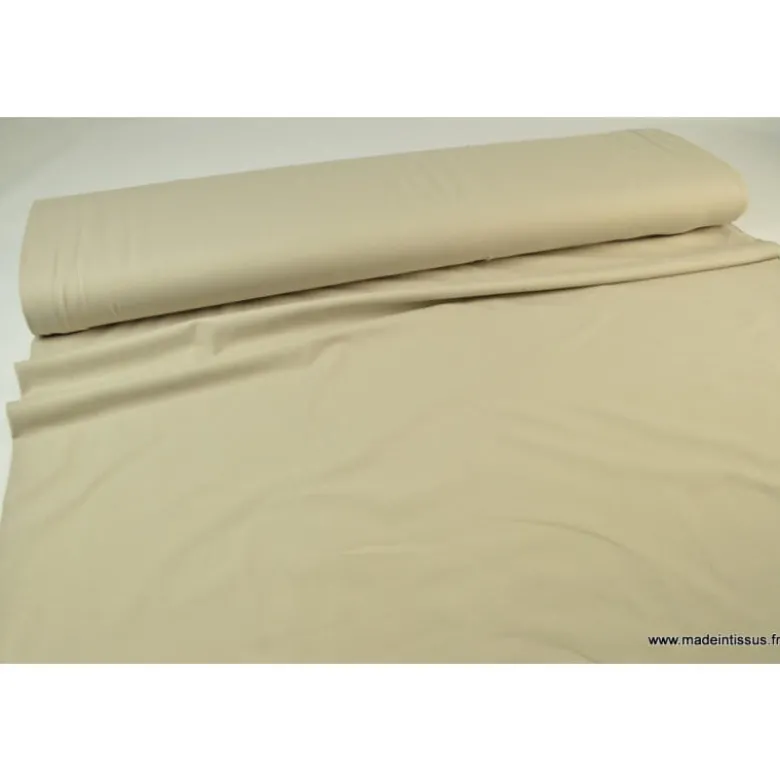 Tissu JERSEY coton élasthanne beige - OEKO TEX