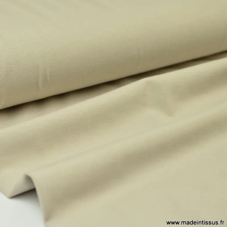 Tissu JERSEY coton élasthanne beige - OEKO TEX