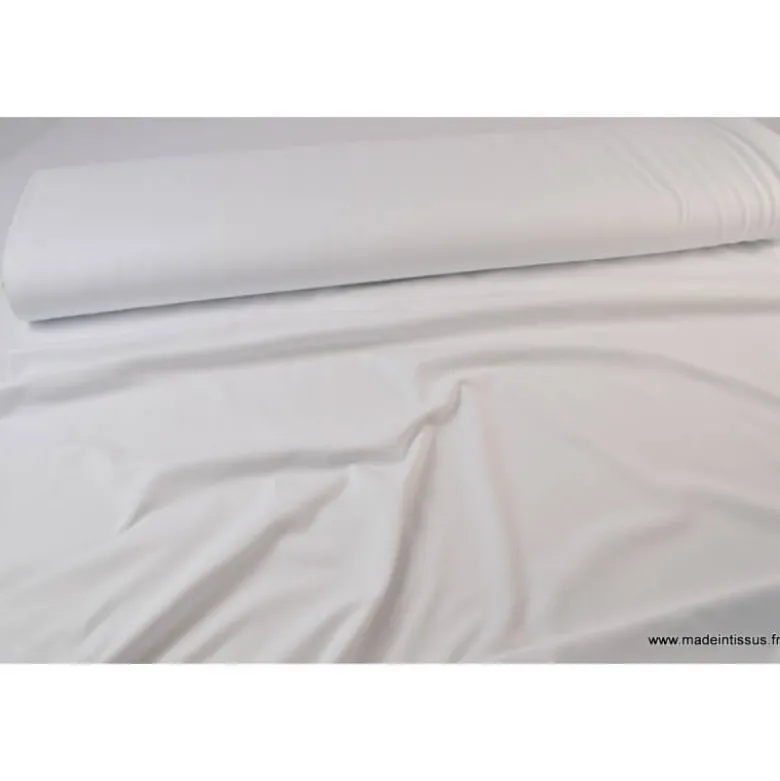 Tissu jersey coton élasthanne blanc - OEKO TEX