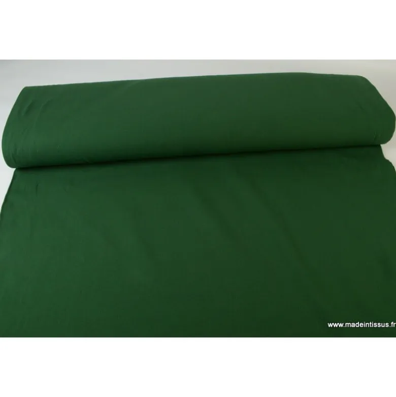 tissu JERSEY coton élasthanne uni bouteille - OEKO TEX
