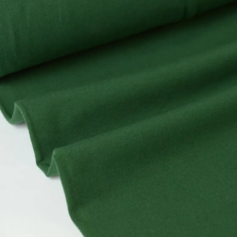 tissu JERSEY coton élasthanne uni bouteille - OEKO TEX
