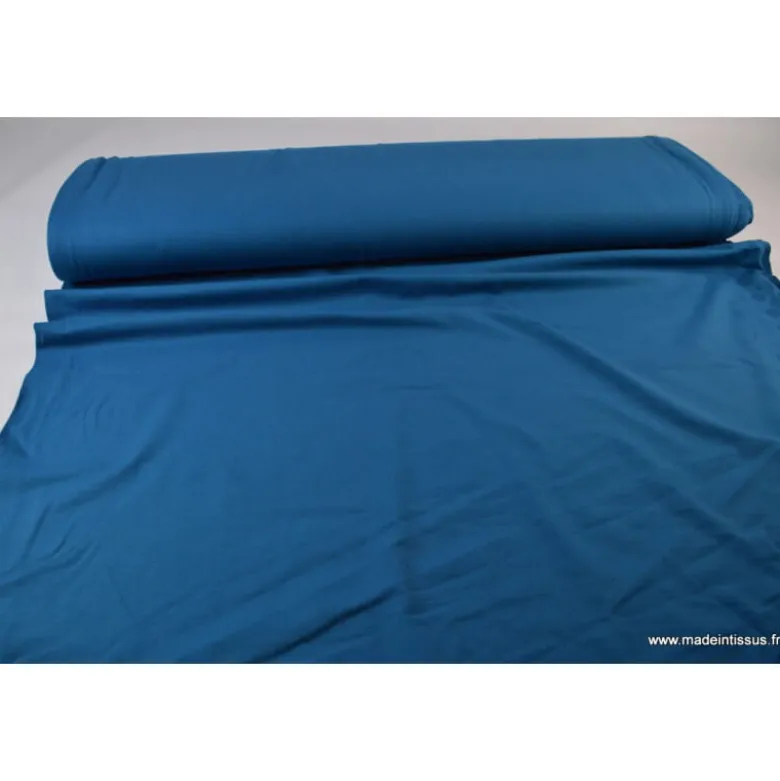 Tissu JERSEY coton élasthanne pétrole - OEKO TEX