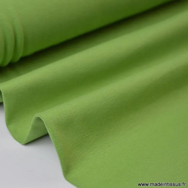 Tissu JERSEY coton élasthanne tilleul - OEKO TEX