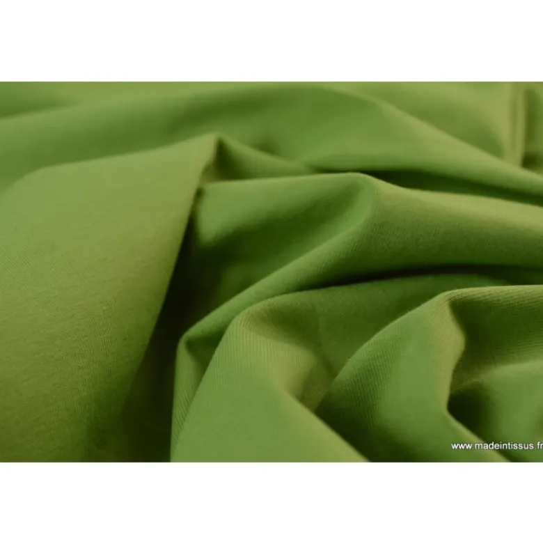 Tissu JERSEY coton élasthanne tilleul - OEKO TEX