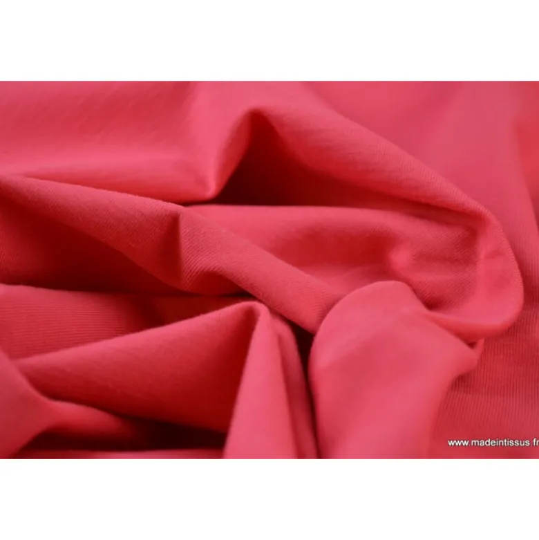 Tissu JERSEY coton élasthanne fraise - OEKO TEX