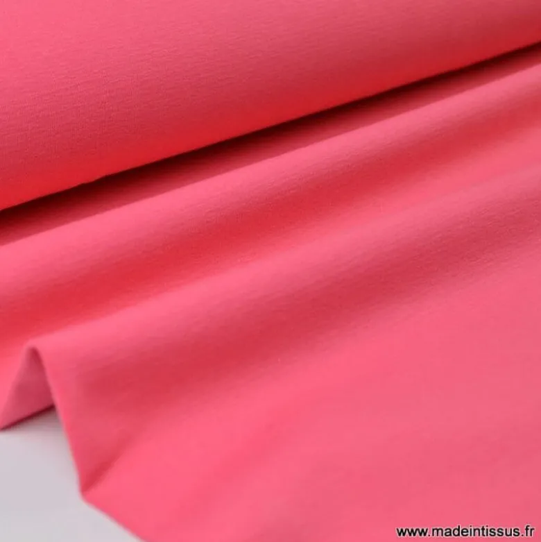 Tissu JERSEY coton élasthanne fraise - OEKO TEX