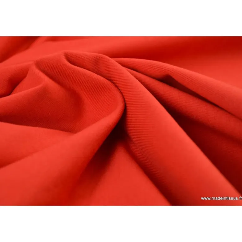 Tissu JERSEY coton élasthanne rouge - OEKO TEX